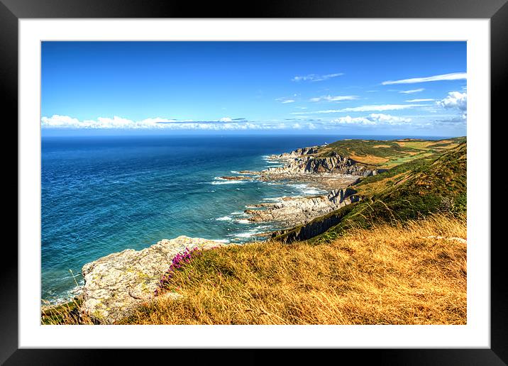 Rockham Bay and Bull Point Lighthouse Framed Mounted Print by Dave Wilkinson North Devon Ph