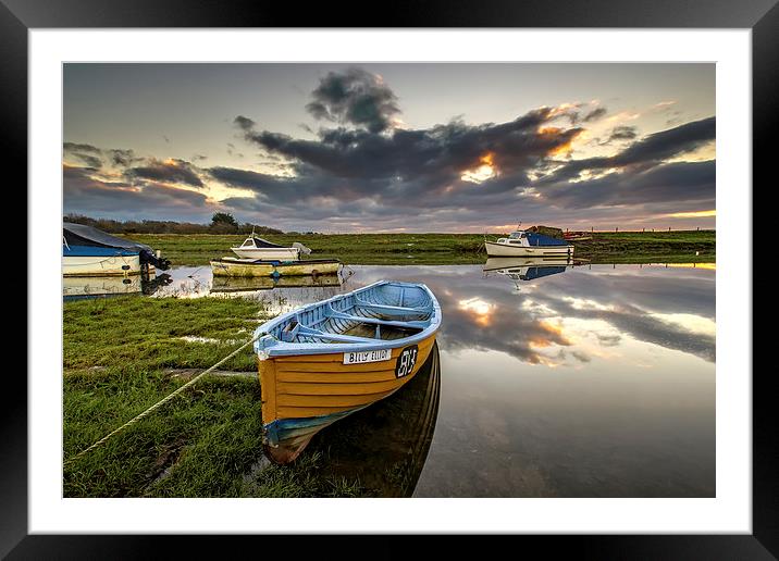 Old salmon Boat Framed Mounted Print by Dave Wilkinson North Devon Ph
