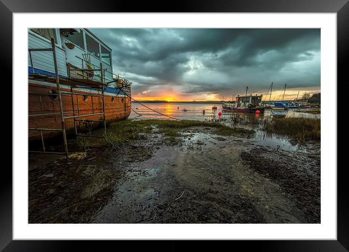 River Taw Sunrise Framed Mounted Print by Dave Wilkinson North Devon Ph