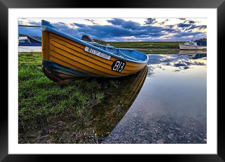Old clinker built salmon boat Framed Mounted Print by Dave Wilkinson North Devon Ph