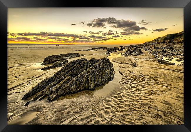 Sunset Saunton Sands Framed Print by Dave Wilkinson North Devon Ph