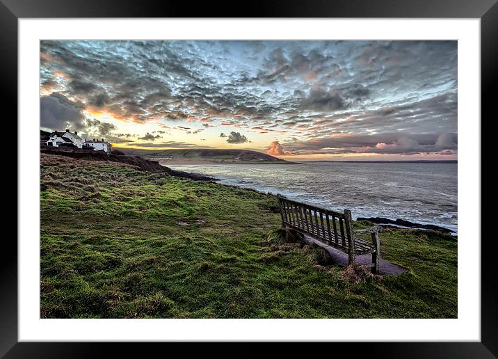 Croyde Bay sunrise Framed Mounted Print by Dave Wilkinson North Devon Ph
