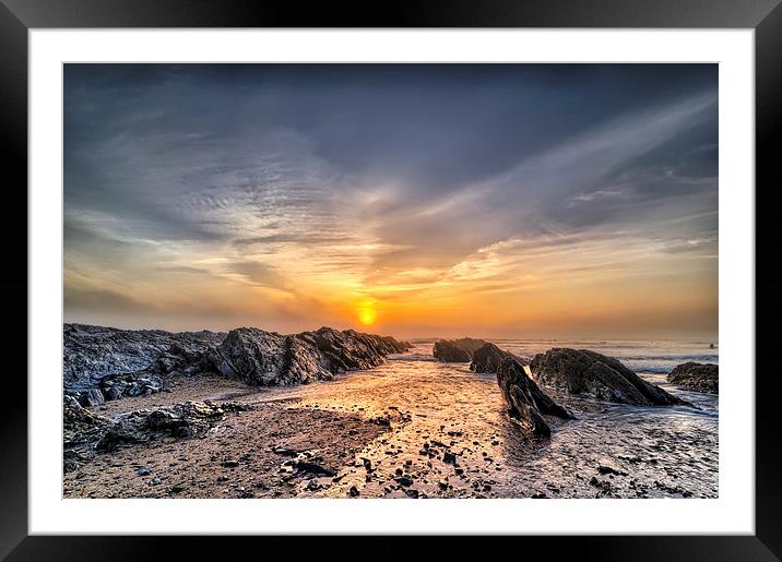 Surfers in the mist Framed Mounted Print by Dave Wilkinson North Devon Ph