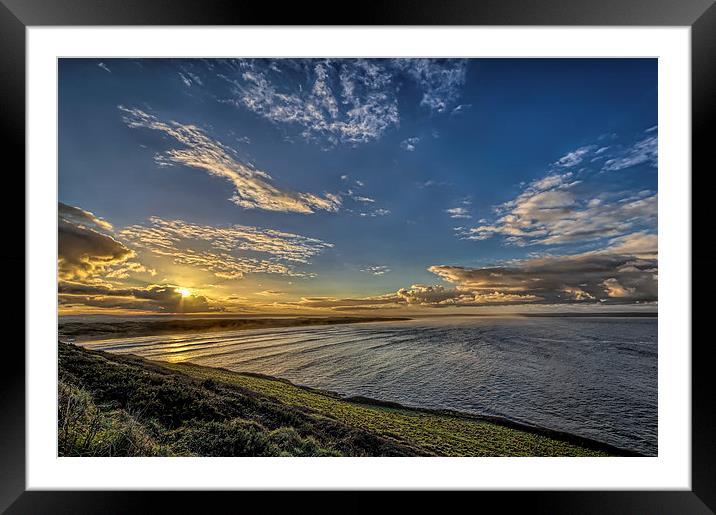 Saunton Sands sunrise Framed Mounted Print by Dave Wilkinson North Devon Ph