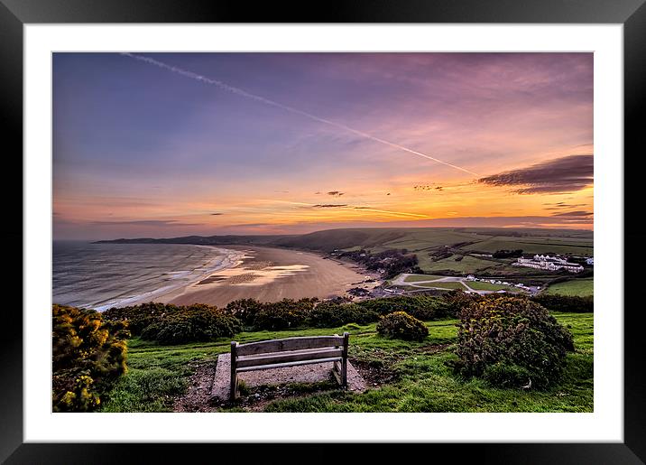 Woolacombe Bay sunrise Framed Mounted Print by Dave Wilkinson North Devon Ph