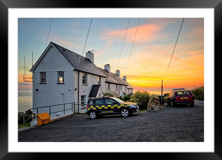 Coastguard houses Framed Mounted Print by Dave Wilkinson North Devon Ph