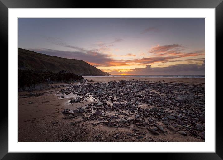  Putsborough Sands sunset Framed Mounted Print by Dave Wilkinson North Devon Ph