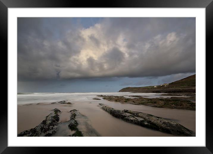  Croyde Bay storm Framed Mounted Print by Dave Wilkinson North Devon Ph