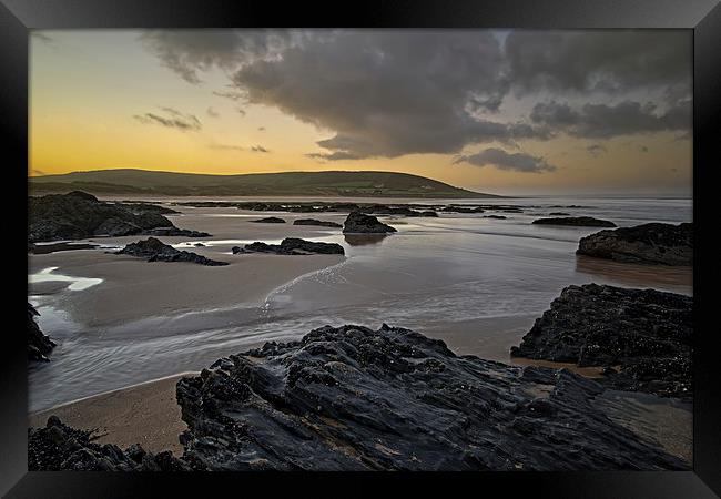   Croyde Bay sunrise Framed Print by Dave Wilkinson North Devon Ph