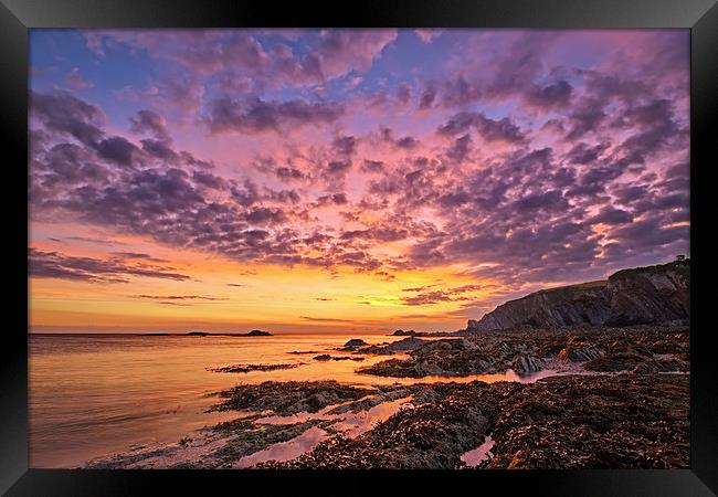   Lee Bay sunrise Framed Print by Dave Wilkinson North Devon Ph