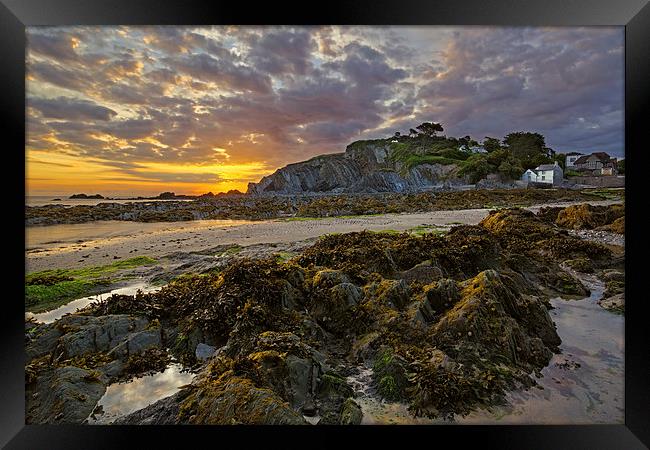 Lee Bay sunrise  Framed Print by Dave Wilkinson North Devon Ph