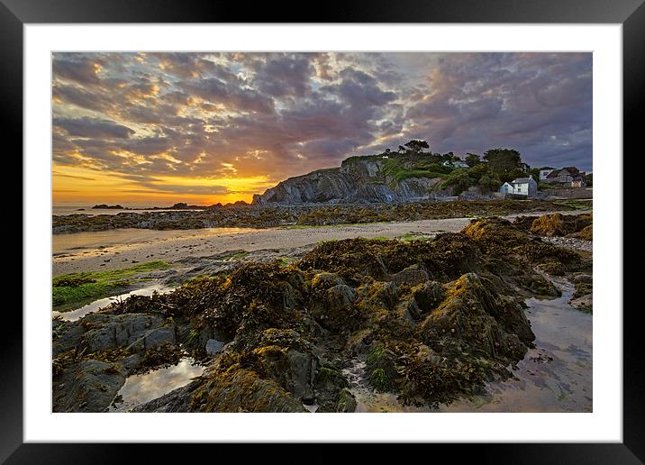 Lee Bay sunrise  Framed Mounted Print by Dave Wilkinson North Devon Ph