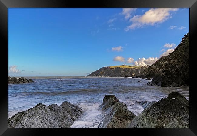  Sandy Cove, Lee Bay North Devon. Framed Print by Dave Wilkinson North Devon Ph