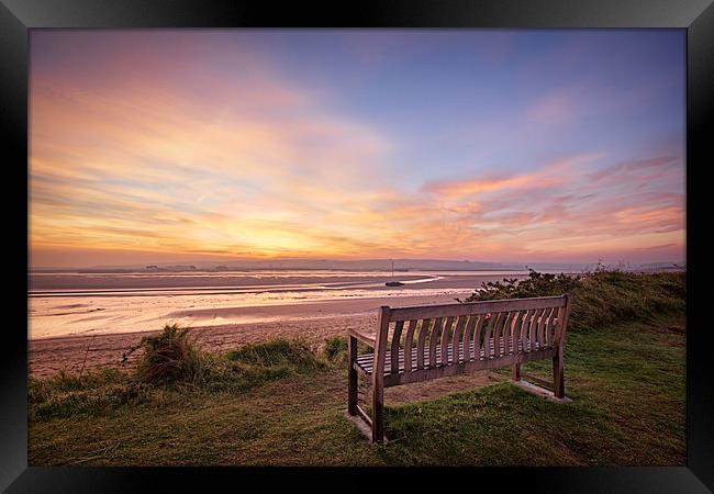  Sunrise on the Taw Estuary Framed Print by Dave Wilkinson North Devon Ph