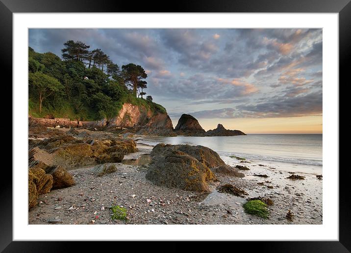  Lee Bay Sunrise Framed Mounted Print by Dave Wilkinson North Devon Ph