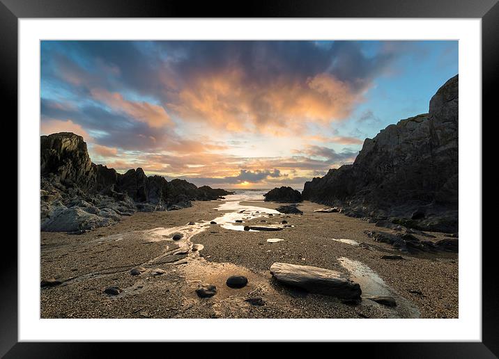  Barricane Beach sunset Framed Mounted Print by Dave Wilkinson North Devon Ph
