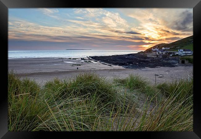   Croyde Bay Sunset Framed Print by Dave Wilkinson North Devon Ph