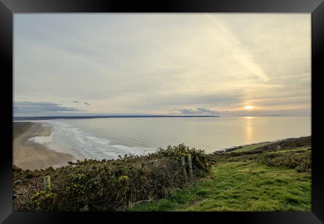 Saunton Sands sunset Framed Print by Dave Wilkinson North Devon Ph