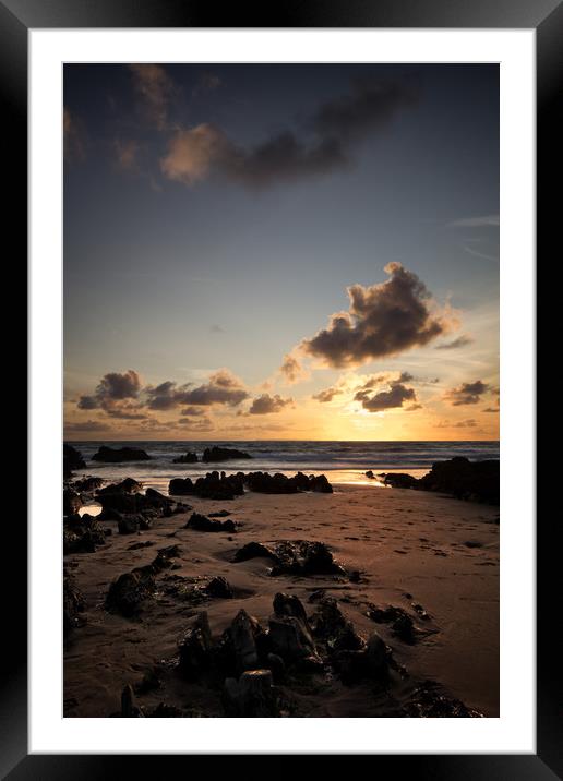 Majestic Sunset View at Croyde Bay Framed Mounted Print by Dave Wilkinson North Devon Ph