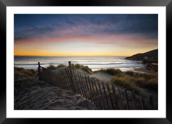  Croyde Bay Sunset Framed Mounted Print by Dave Wilkinson North Devon Ph