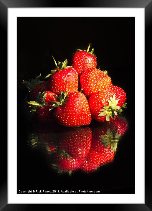 Strawberries Framed Mounted Print by Rick Parrott