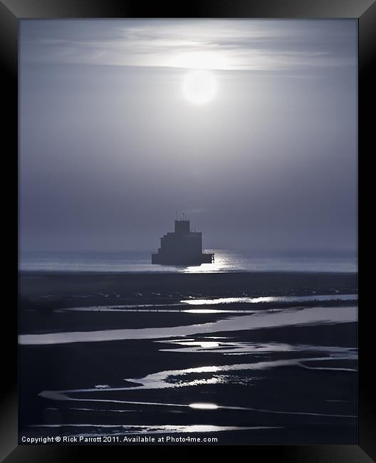 Haile Sands Fort Humberston Moonlight Framed Print by Rick Parrott