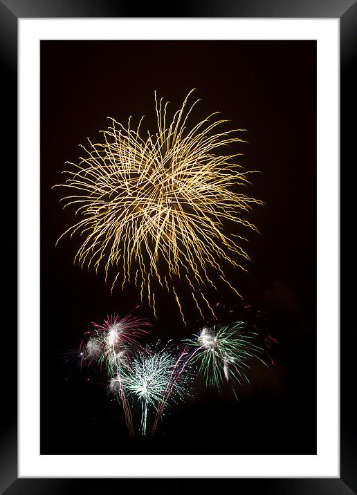 Fireworks 03 Framed Mounted Print by Rick Parrott