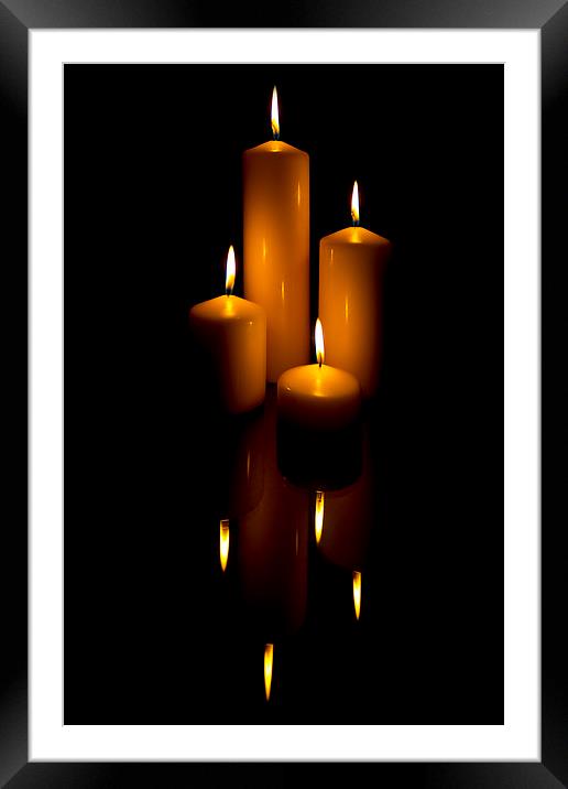 Reflected Candles Still Life Framed Mounted Print by Rick Parrott