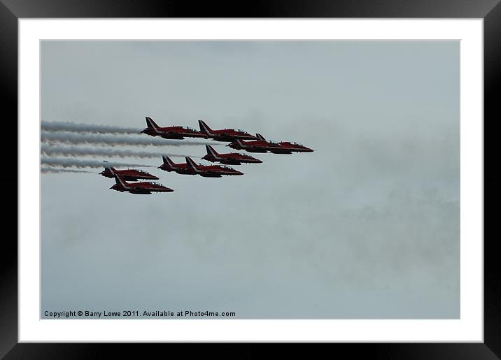 The Red Arrows Display Team Framed Mounted Print by Barry Lowe