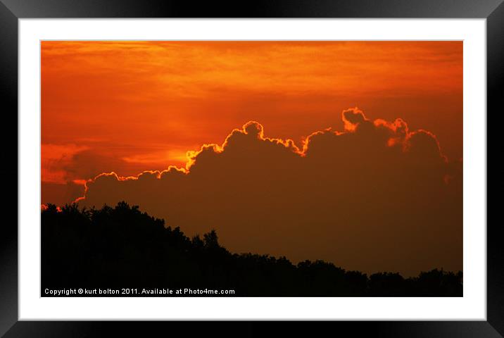 Fire In The Sky Framed Mounted Print by kurt bolton