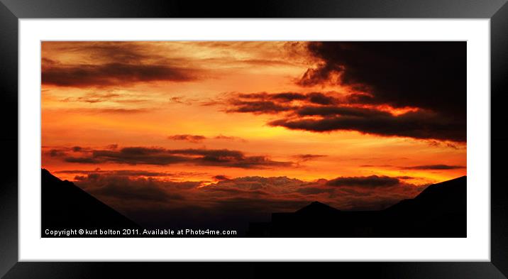 Rooftop Sunset Framed Mounted Print by kurt bolton