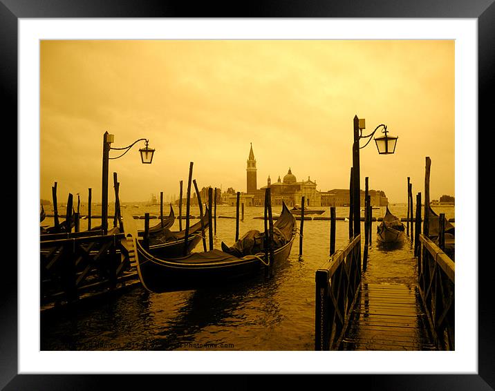 Venice at Dusk Framed Mounted Print by Ed Harrison