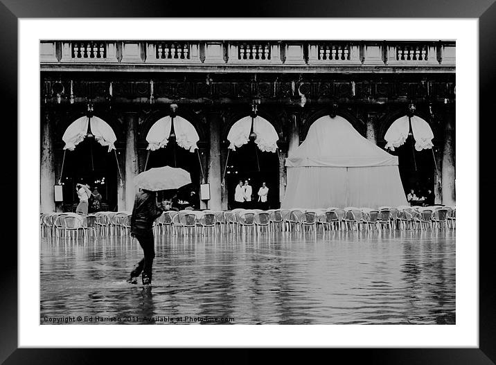 High Water in Venice Framed Mounted Print by Ed Harrison