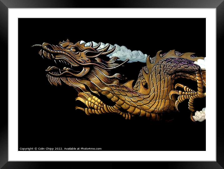 Chinese dragon Framed Mounted Print by Colin Chipp