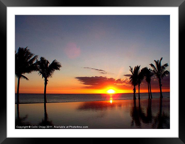 sunset in Mauritius Framed Mounted Print by Colin Chipp