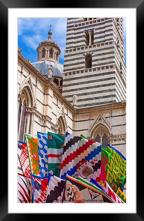 Siena flags Framed Mounted Print by Colin Chipp