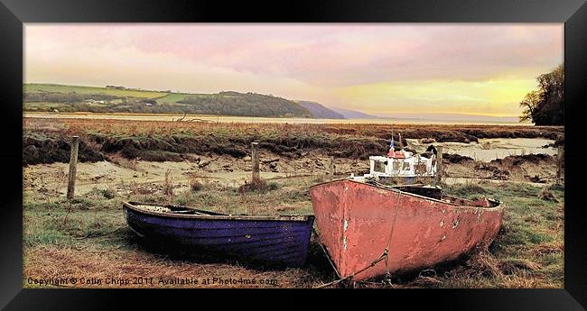 Llansteffan boats Framed Print by Colin Chipp