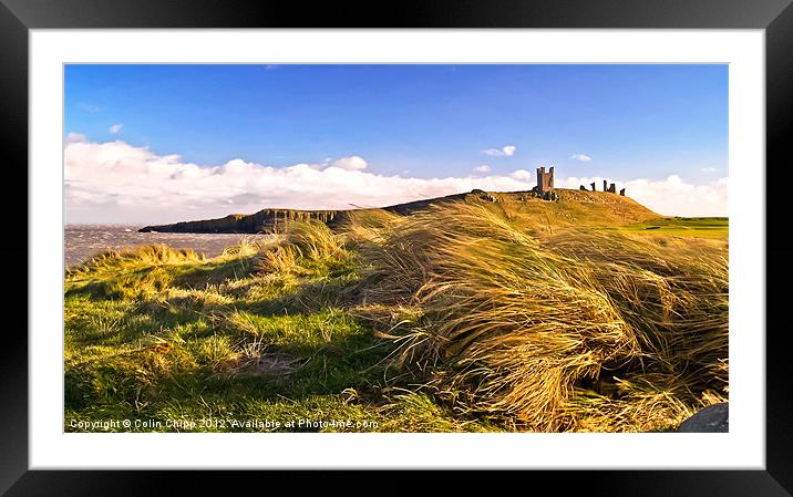 Breezy Dunstanburgh 2 Framed Mounted Print by Colin Chipp