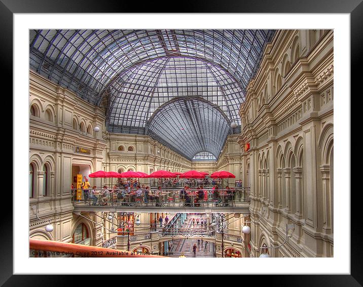 GUM Red Square Framed Mounted Print by Colin Chipp