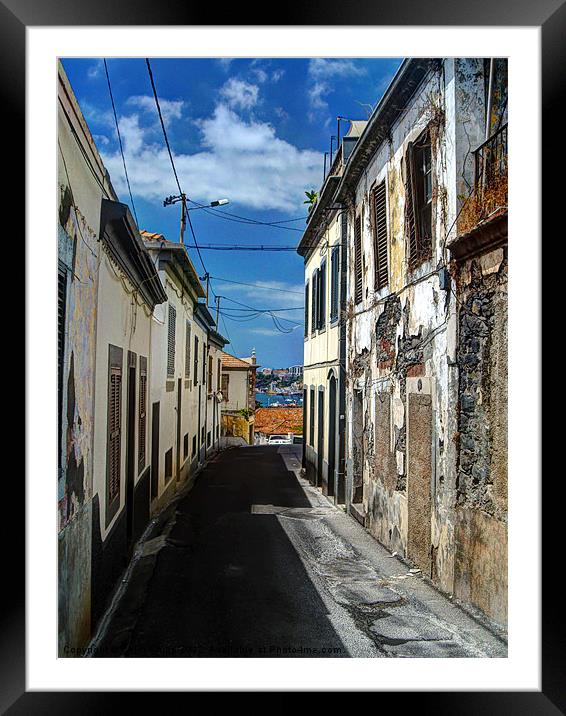 Funchal street Framed Mounted Print by Colin Chipp