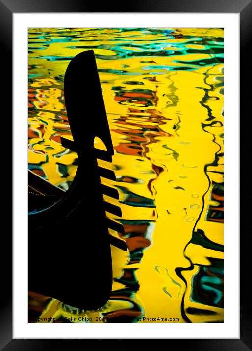Gondola silhouette Framed Mounted Print by Colin Chipp