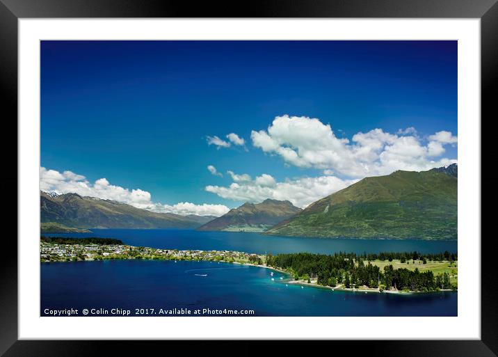 Lake Wakatipu and beyond Framed Mounted Print by Colin Chipp
