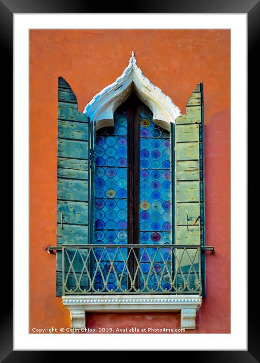 Venetian window Framed Mounted Print by Colin Chipp