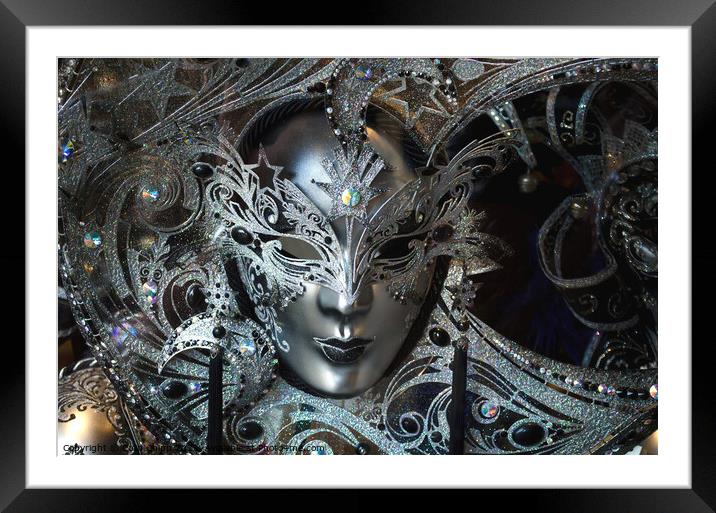 Venetian mask Framed Mounted Print by Colin Chipp