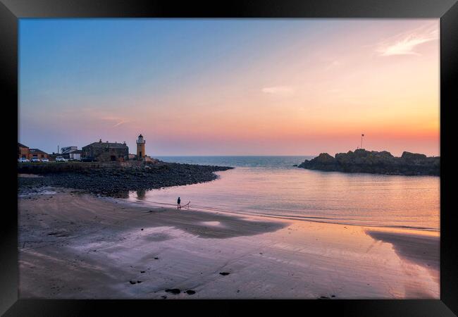 Portpatrick Harbour at Dusk Framed Print by Derek Beattie