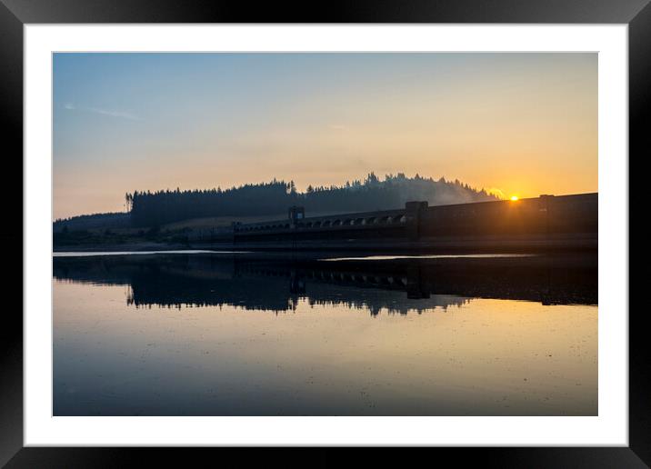 Clatteringshaws Loch at Sunrise Framed Mounted Print by Derek Beattie