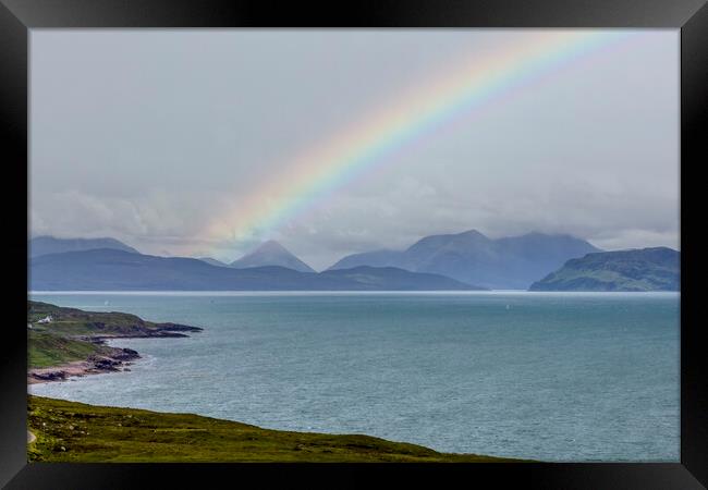 Rainbow Over Skye From Applecross Framed Print by Derek Beattie