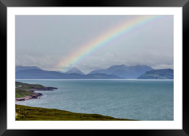 Rainbow Over Skye From Applecross Framed Mounted Print by Derek Beattie