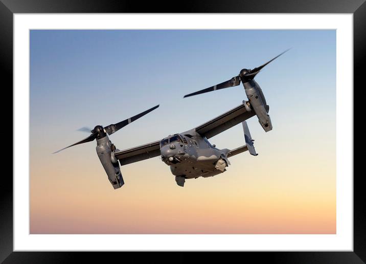 Bell-Boeing CV-22B Osprey Framed Mounted Print by Derek Beattie