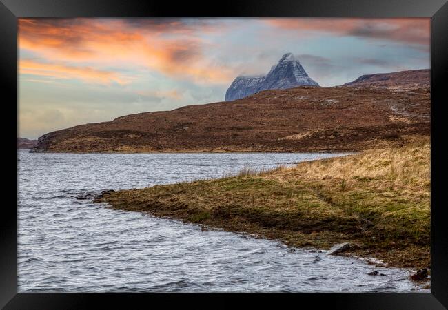 Suilven Sunset Clouds Framed Print by Derek Beattie